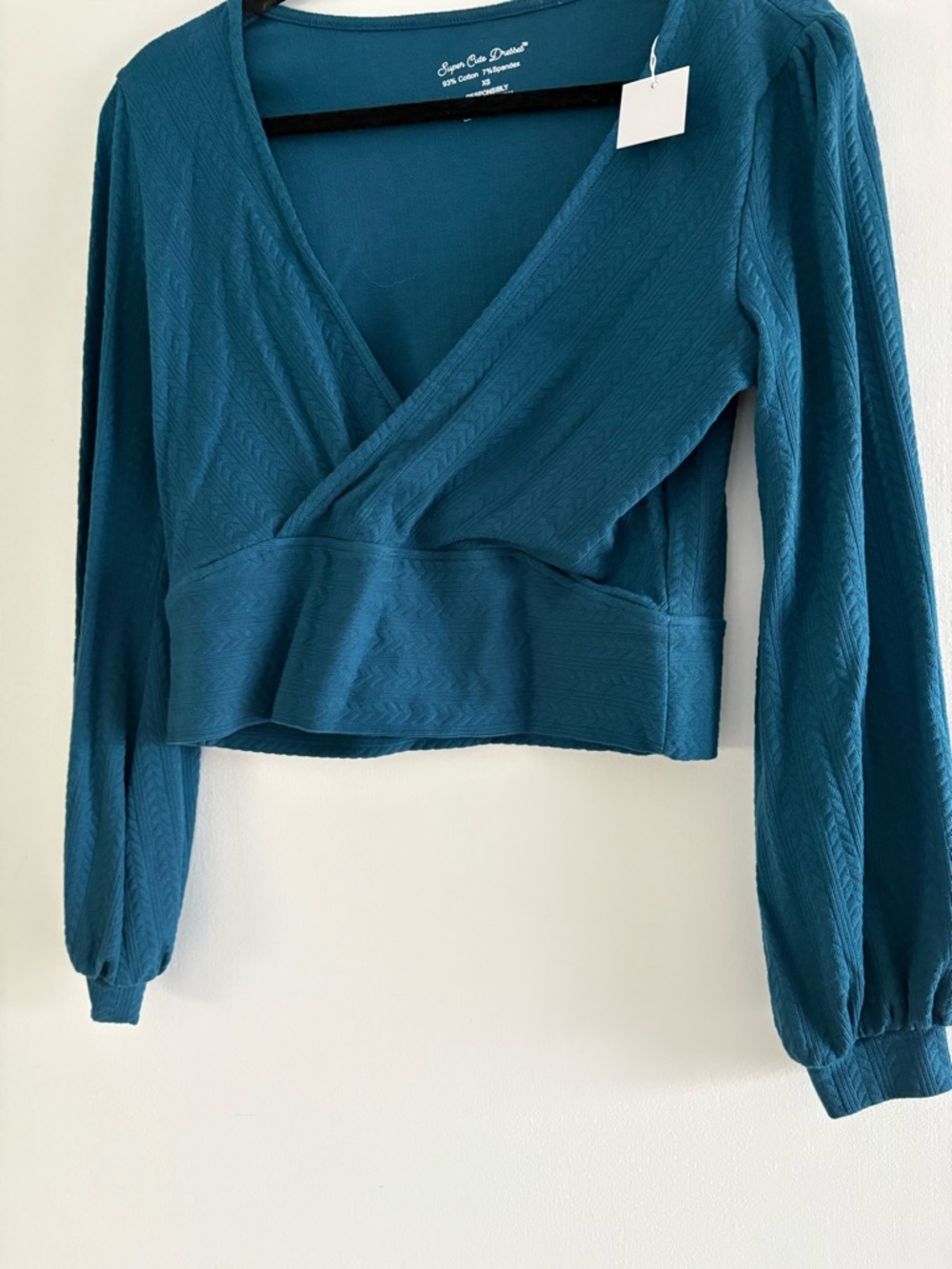 Super cute dresses by ringger pullover cropped teal NWT XS